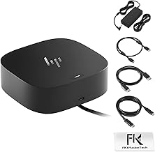 Image of the HP Docking Station for Dual Monitor Bundle - 1 Year Warranty, HP USB-C G5 Dock for USB-C & Thunderbolt Laptop with 120W AC Adapter + HDMI & DisplayPort Cables + USB Cable